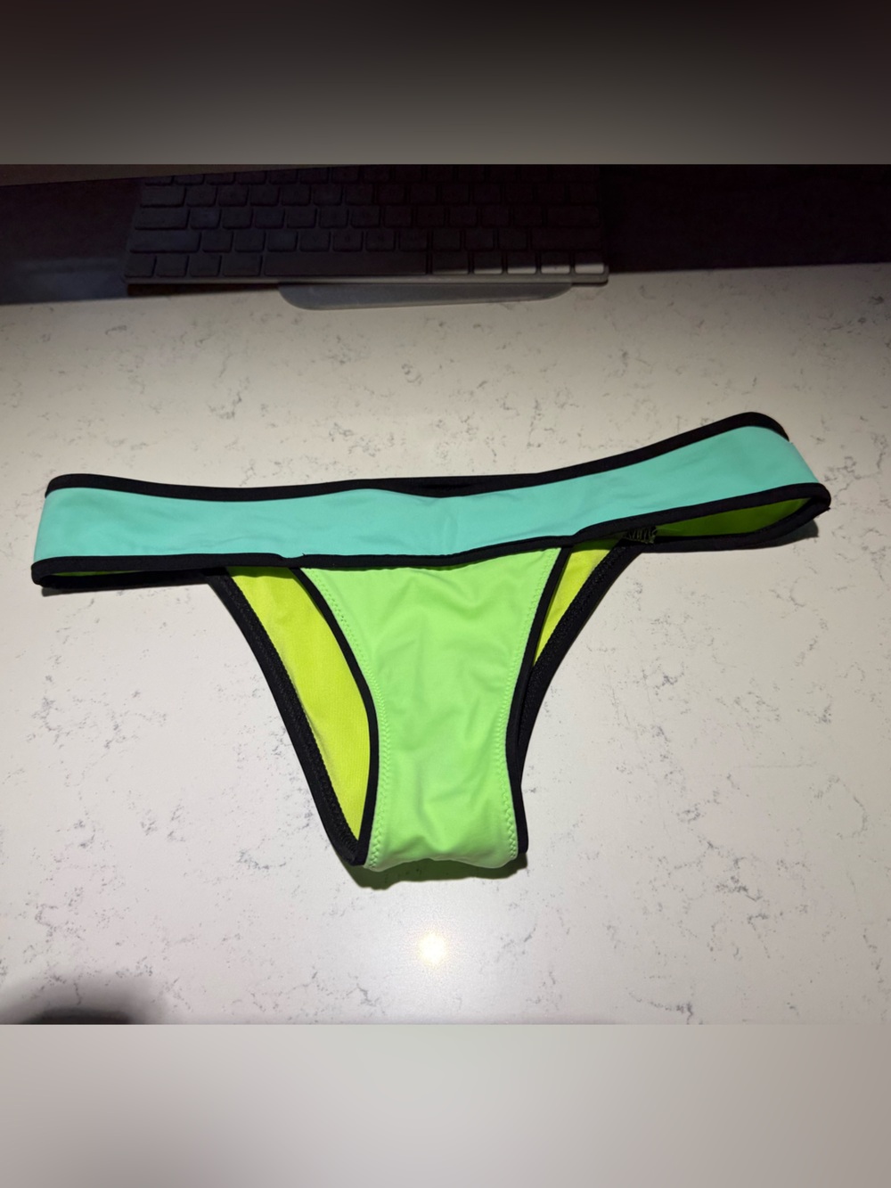 Victoria’s Secret Neon Green & Aqua Bikini Bottom - Swim